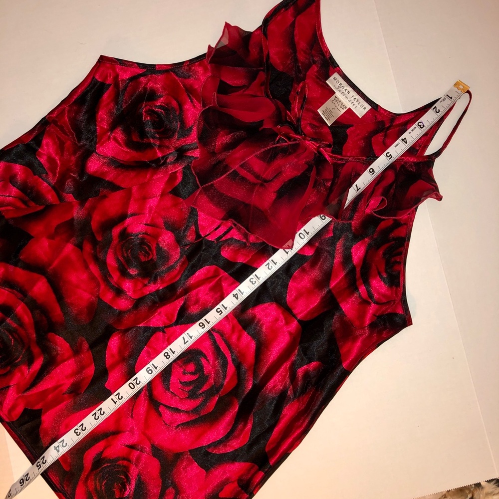 Intimates Pajamas Set Red Rose Sexy Sz Large Morgan Taylor - Picture 7 of 16